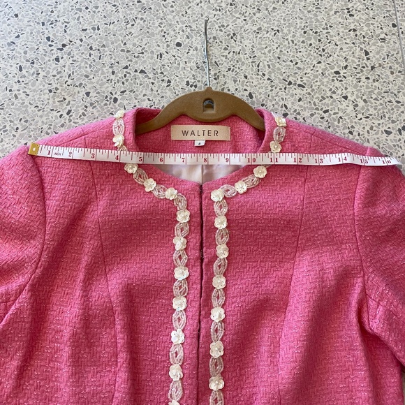 Vintage Walter Pink Jacket w. Floral detail - Picture 6 of 8
